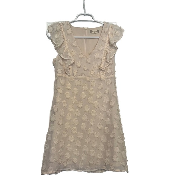 Altar’d State Mini Dress V-Neck, Ruffled cap sleeves 3D effect Women’s Size S - Picture 1 of 9